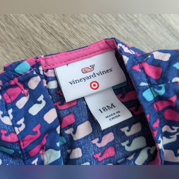 Vineyard Vines x Target Colorful Whale Print Ruffle Dress - Picture 2 of 6